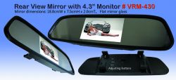 clip-on rear-view-mirror with 4.3" monitor