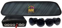 Parking sensor with clip-on rear-view-mirroe LED display