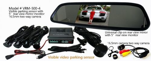 Visible Video PDC Parking Sensor kit with rear-view-mirror 5" monitor